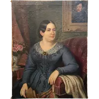 OIL PAINTING ON CANVAS, NOBLEWOMAN BIEDERMAIER
