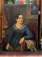 OIL PAINTING ON CANVAS, NOBLEWOMAN BIEDERMAIER