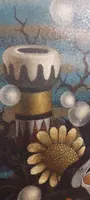 LARGE OIL ON CANVAS SURREALIST PAINTER GIANFRANCO RONTANI .measuring 118 x 97 cm -