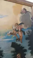 Antique oil on canvas painting madonna with child and angels 18th century