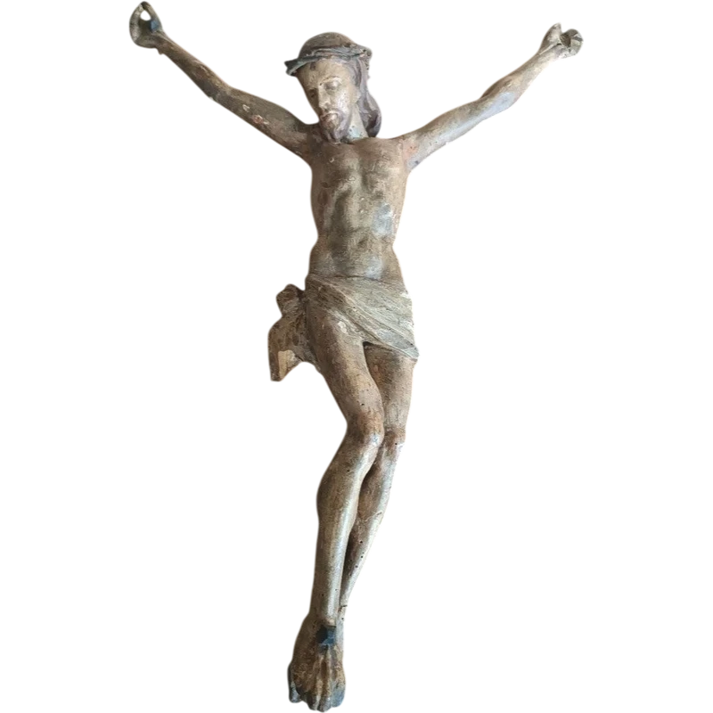 Large Christ in polychrome wood 17th century