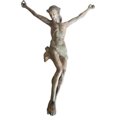 Large Christ in polychrome wood 17th century