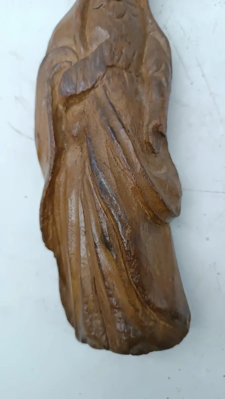Antique Small wood carving folk art Madonna 18th century