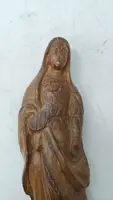 Antique Small wood carving folk art Madonna 18th century