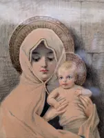 Cesare Jamucci (1904) Madonna Dell'Olivo Watercolor