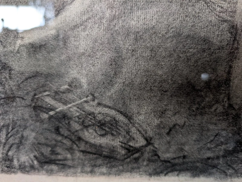 Henry Sollier - Drawing On Paper In Frame With Inlaid Hard Stones Early 1900s.