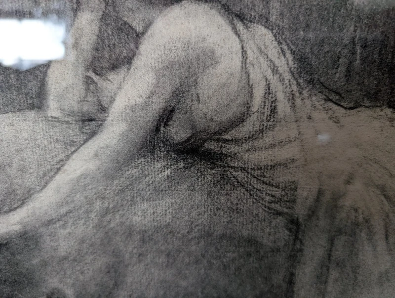 Henry Sollier - Drawing On Paper In Frame With Inlaid Hard Stones Early 1900s.