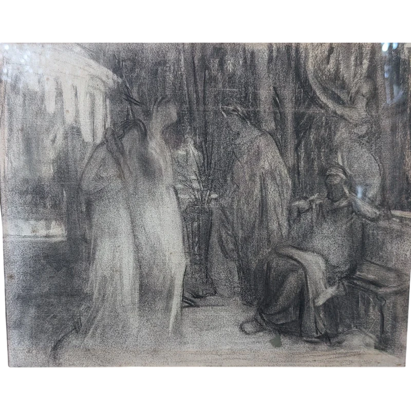 Henry Sollier - Early 20th Century French Symbolist Drawing