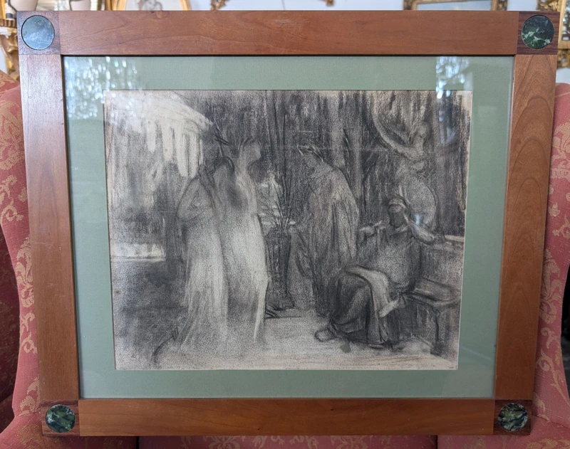 Henry Sollier - Early 20th Century French Symbolist Drawing