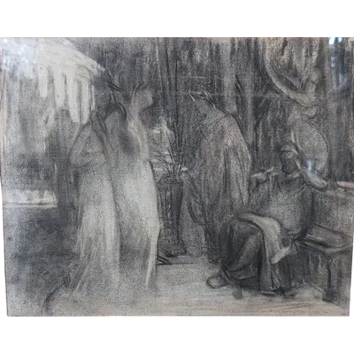 Henry Sollier - Early 20th Century French Symbolist Drawing