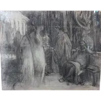 Henry Sollier - Early 20th Century French Symbolist Drawing
