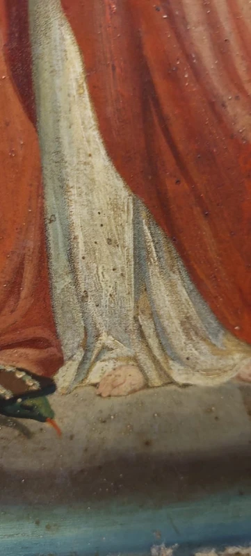 PAINTING ON CANVAS MADONNA WITH CHILD XIX CENTURY ORIGINAL GILT FRAME