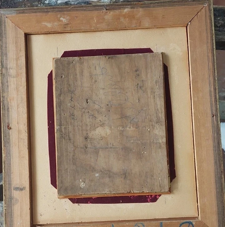 PEINTURE SUR BOIS ANCIEN PANNEAU À L'HUILE DU XIXE SIÈCLE SIGNÉ SCÈNE FOLKLORIQUE