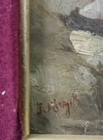 PEINTURE SUR BOIS ANCIEN PANNEAU À L'HUILE DU XIXE SIÈCLE SIGNÉ SCÈNE FOLKLORIQUE