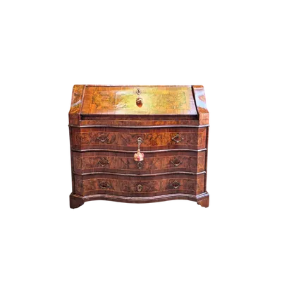 Moved antique Venetian Louis XV walnut and burl walnut moved flap