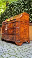Moved antique Venetian Louis XV walnut and burl walnut moved flap