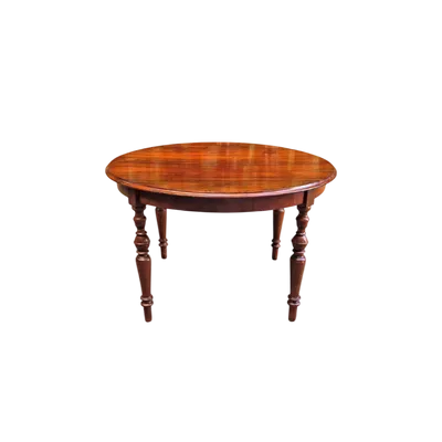 Extendable antique round walnut table from the 1800s