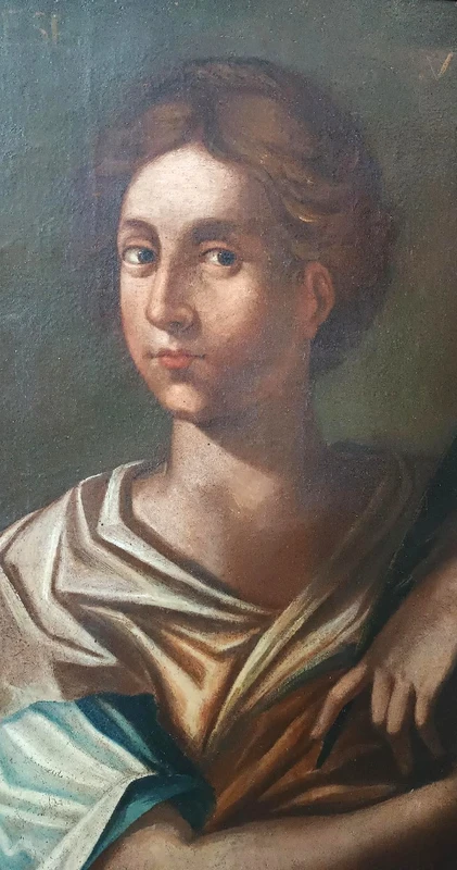 Huile sur toile ancienne - Sainte Agnès - Ecole romaine 17ème SIECLE