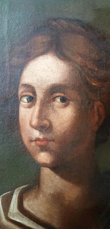 Huile sur toile ancienne - Sainte Agnès - Ecole romaine 17ème SIECLE