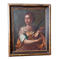 Huile sur toile ancienne - Sainte Agnès - Ecole romaine 17ème SIECLE