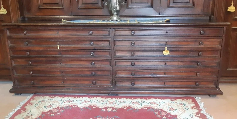 Lombard 18th century antique sacristy cupboard sideboard