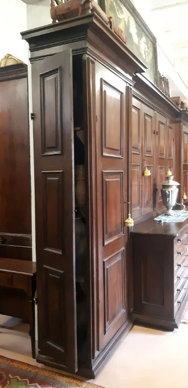 Lombard 18th century antique sacristy cupboard sideboard