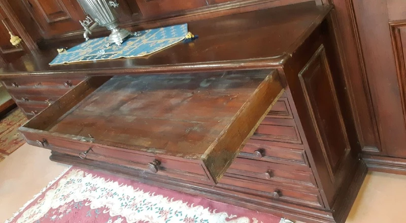 Lombard 18th century antique sacristy cupboard sideboard