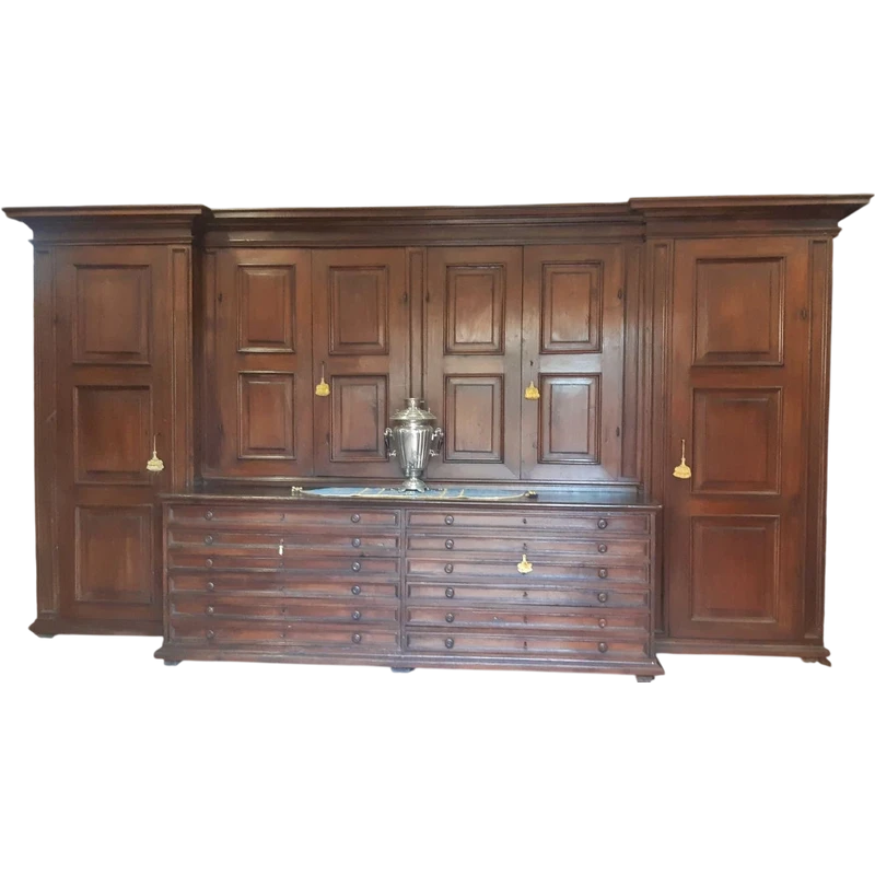 Lombard 18th century antique sacristy cupboard sideboard