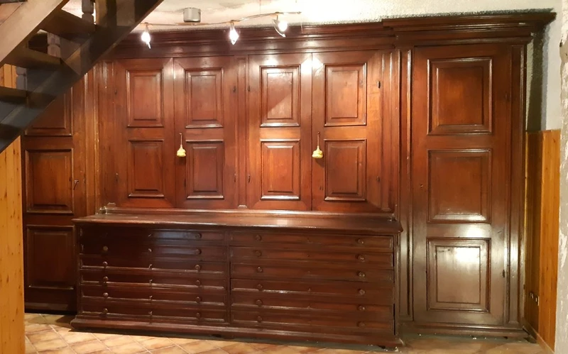 Lombard 18th century antique sacristy cupboard sideboard