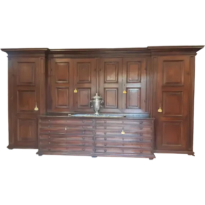 Lombard 18th century antique sacristy cupboard sideboard