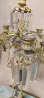 PAIR IMPORTANT LARGE SIX-LIGHT CHISELED AND GILDED BRONZE CANDLESTICKS