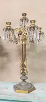 PAIR IMPORTANT LARGE SIX-LIGHT CHISELED AND GILDED BRONZE CANDLESTICKS