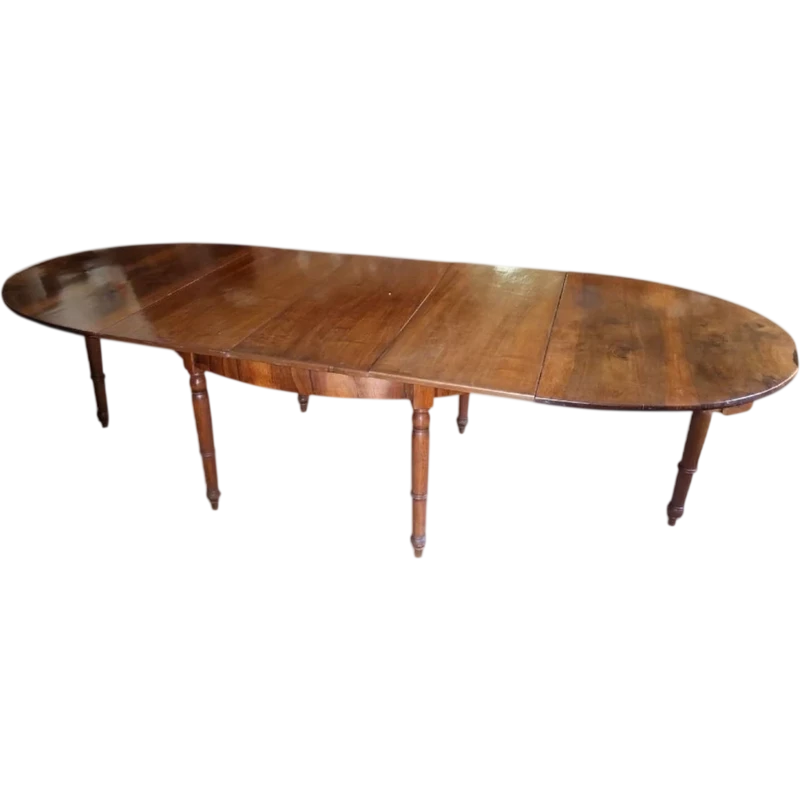 Large oval table extendable up to 3 meters , antique Louis Philippe